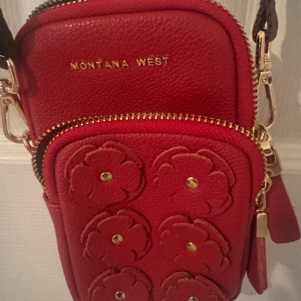 Montana West Red Mini Bag with Floral Accents
